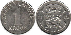 coin Estonia 1 kroon 1995