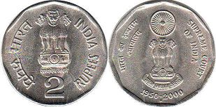 coin India 2 rupees 2000