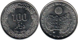 coin Libya 100 dirhams 2014
