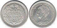 Münze Niederlande 10 Cents 1918