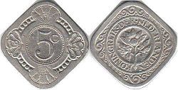 Münze Niederlande 5 Cents 1913