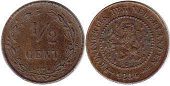 Münze Niederlande 1/2 Cent 1884
