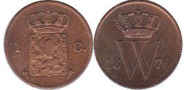 Münze Niederlande 1 Cent 1876