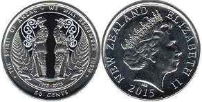 coin New Zealand 50 cents 2015 ANZAC