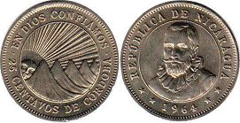coin Nicaragua 25 centavos 1964
