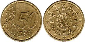 coin Portugal 50 euro cent 2009