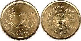 pièce de monnaie Portugal 20 euro cent 2011
