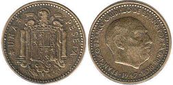 monnaie Espagne 1 peseta 1947 (1949)