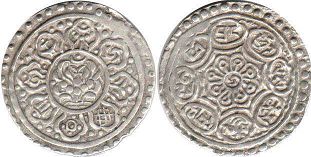 coin Tibet 1 tangka no date (1888)