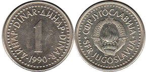 coin Yugoslavia 1 dinar 1990