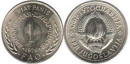 kovanice Yugoslavia 1 dinar 1976