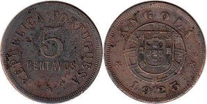 coin Angola 5 centavos 1925