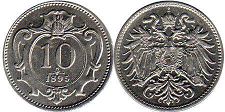 coin Austrian Empire 10 heller 1895