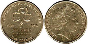 australian commemmorative coin 1 dollar 2010