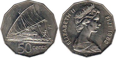 coin Fiji 50 cents 1982