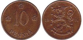 coin Finland 10 pennia 1920