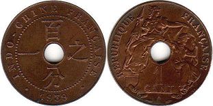 piece Française Indochina 1 cent 1939
