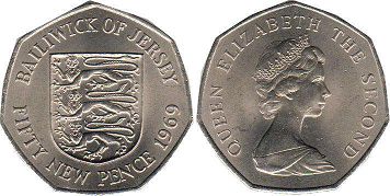 coin Jersey 50 new pence 1969
