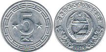 coin North Korea 5 chon 1974