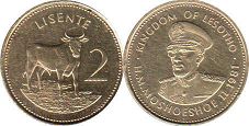 coin Lesotho 2 lisente 1981