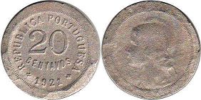 coin Portugal 20 centavos 1921