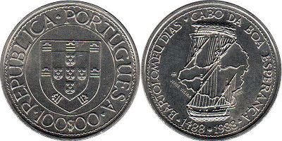 coin Portugal 100 escudos 1988