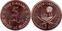 coin Qatar 5 dirhams 2016