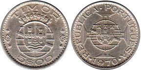 coin Timor 5 escudos 1970