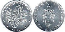 coin Vatican 1 lira 1975