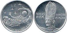 moneta Vatican 2 lire 1969