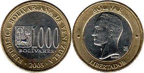 coin Venezuela 1000 bolivares 2005