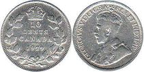pièce de monnaie canadian old pièce de monnaie 10 cents 1929