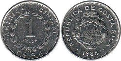 coin Costa Rica 1 colon 1984