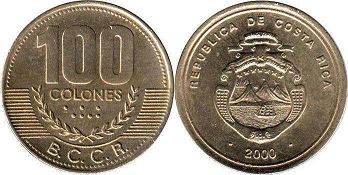 coin Costa Rica 100 colones 2000