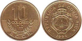 coin Costa Rica 10 colones 1995