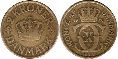mynt Danmark 2 krone 1926