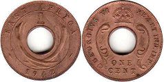 coin BRITISH EAST AFRICA 1 cent 1942