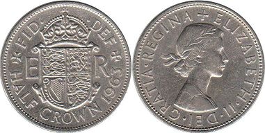 coin UK 1/2 crown 1963