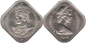 coin Guernsey 10 shillings 1966