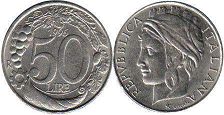 moneta Italy 50 lire 1996