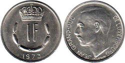 piece Luxembourg 1 franc 1973