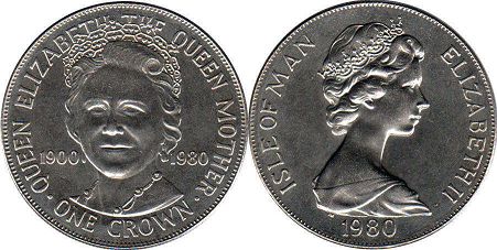 coin Isle of Man crown 1980