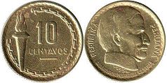 coin Peru 10 centavos 1954