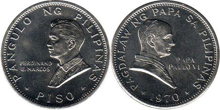 coin Philippines 1 piso 1970