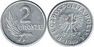 coin Poland 2 grosze 1949