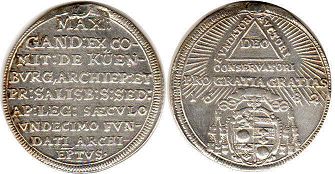 Münze Salzburg 1/4 Thaler 1682