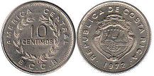 coin Costa Rica 10 centimos 1972