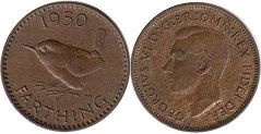 monnaie UK farthing 1950