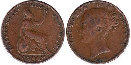monnaie UK vieille farthing 1858
