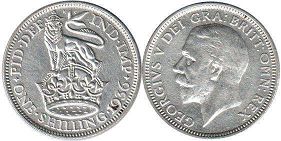 coin UK old shilling 1936